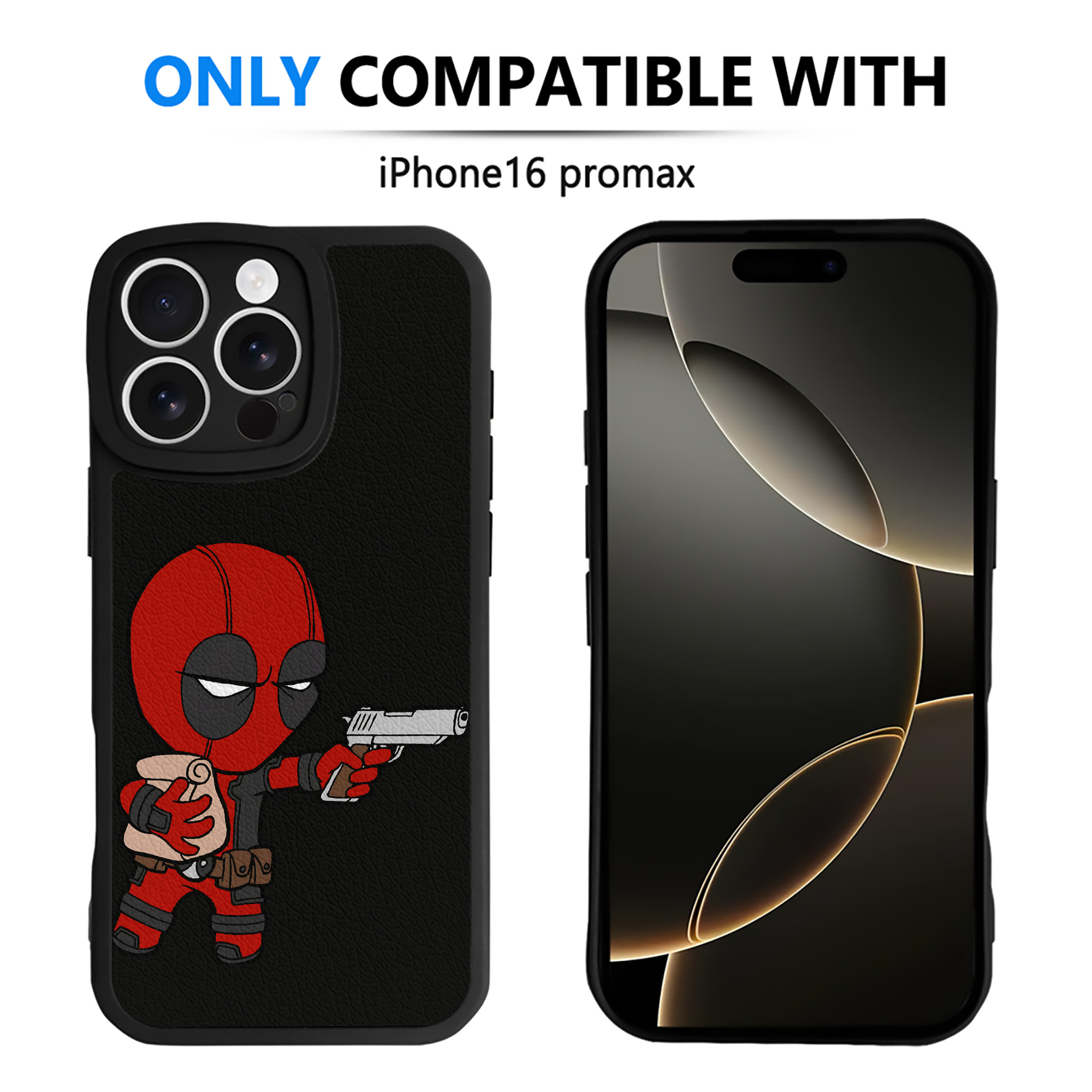 （画像用） Deadpool デッドプール 【iPhone 16シリーズ対応】シリコンスマホケース（レザー調） 材質：シリコン